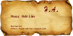 Husz Adrián névjegykártya